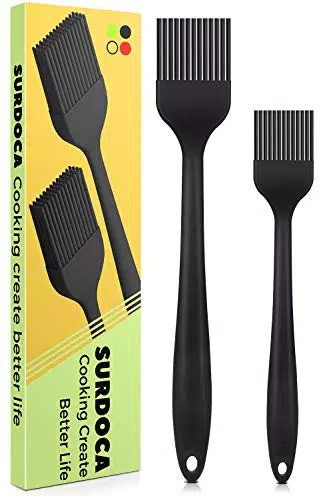 Küchenpinsel aus lebensmittelechtem Silikon - Hitzebeständiger Backpinsel für BBQ und Grillen