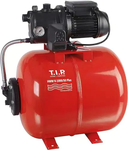 T.I.P. Hauswasserwerk 50 Liter Kessel - Fördermenge 3.500 l/h, Förderhöhe 46 m, 4,6 bar Druck - HWW K-1000/50 Plus