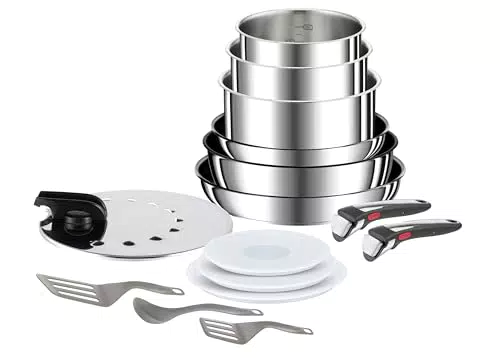 Tefal Ingenio Preference Kochgeschirrset | Antihaft | Induktion | Thermo-Signal | Edelstahl