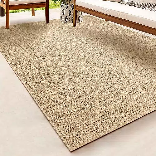 Teppich Kansas - Robuster In- und Outdoor Teppich im Jute-Look, Wetterfest, Terrasse und Garten, 80 x 250 cm.