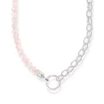 Thomas Sabo Halskette mit rosa Perlen aus vergoldetem Silber