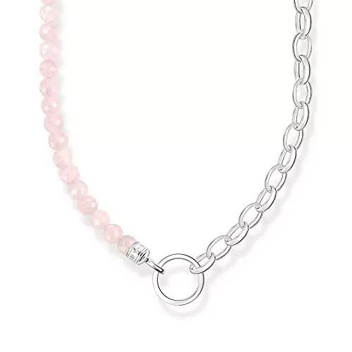 Thomas Sabo Halskette mit rosa Perlen aus vergoldetem Silber