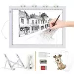 TOHETO A4 Leuchttisch mit Faltbarem Ständer und LED Lightpad für Zeichnen und Diamantmalerei