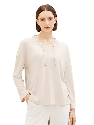 TOM TAILOR Damen T-Shirt mit Kordelzug