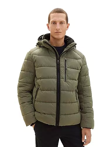 TOM TAILOR Herren Puffer-Jacke mit Abnehmbarer Kapuze