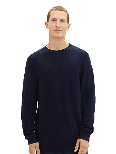 TOM TAILOR Herren 1038238 Cosy Basic Crewneck Strick-Pullover