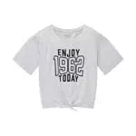 TOM TAILOR Mädchen Kinder T-Shirt mit Print & Knoten 1037171