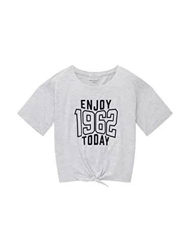TOM TAILOR Mädchen Kinder T-Shirt mit Print & Knoten 1037171