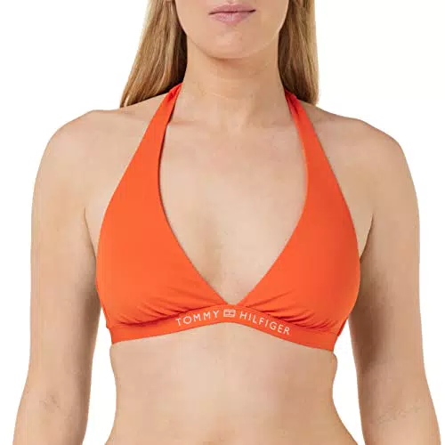 Tommy Hilfiger Bikini Top Damen Triangle mit Herausnehmbaren Polstern.