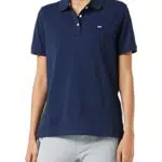 Tommy Hilfiger Damen Slim Polohemd, Schwarz, M