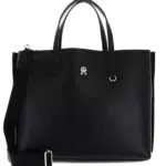 Tommy Hilfiger Damen Handtasche Iconic Satchel - Mittelgroß, Schwarz