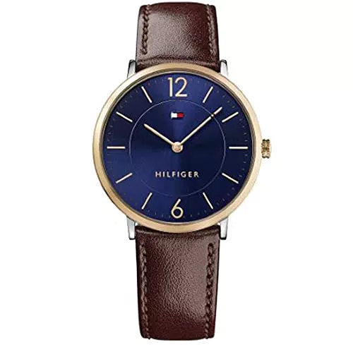 Tommy Hilfiger Herren Armbanduhr mit Lederarmband - Analoguhr
