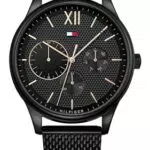 Tommy Hilfiger Herrenuhr mit Multi-Zifferblatt und Schwarzem Edelstahlarmband