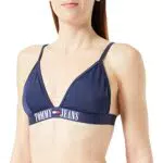 Tommy Jeans Damen Bikinitop Triangle Gepolstert - Blau