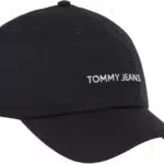 Tommy Jeans Damen Basecap mit Linearem Logo, Schwarz
