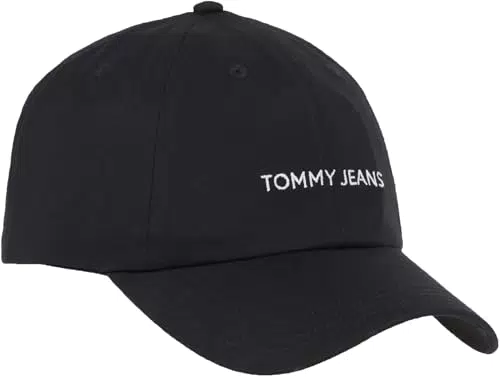 Tommy Jeans Damen Basecap mit Linearem Logo, Schwarz