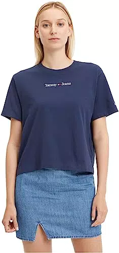 Tommy Jeans Damen T-Shirt Kurzarm mit Rundhalsausschnitt