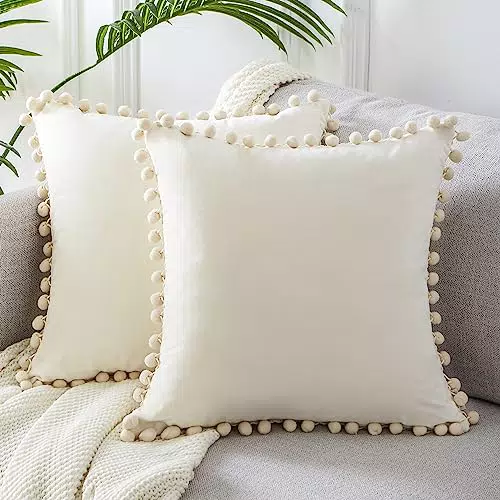 Boho Kissenbezüge mit Bommeln für Dekokissen und Sofakissen - Topfinel