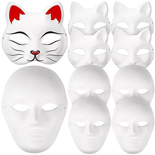 DIY-Pappmaché-Masken-Set für Kinder und Erwachsene - Ideal für Halloween und Cosplay