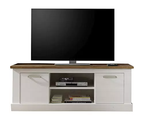 Trendteam Smart Living Lowboard TV-Unterschrank Toronto - Pinie Weiß/Nussbaum - 160 x 60 x 52 cm