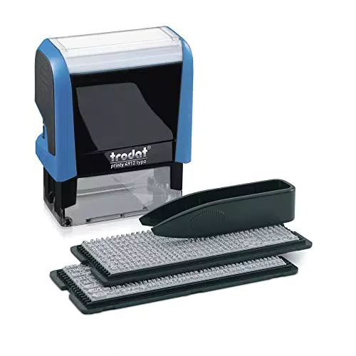 Trodat Printy 4913 Typo Stempel zum selber Setzen von Text selbstfärbender Stempel als Bürostempel