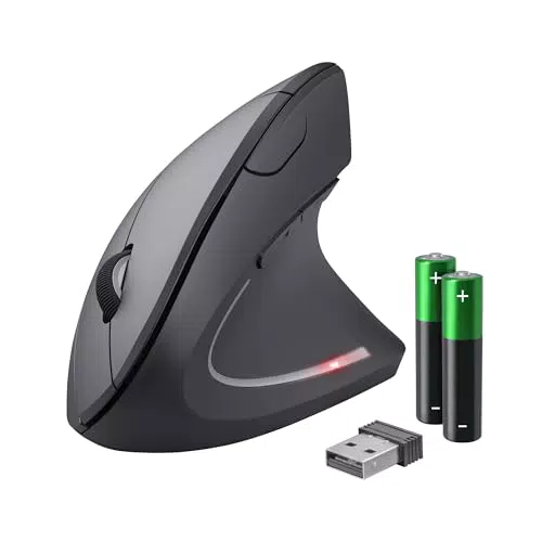 Trust Verto Kabellose Vertikale Maus - Ergonomische Wireless Maus für Rechtshänder - 800-1600 DPI - Für Computer, Laptop, Mac