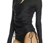 TSLA Damen Rash Guard UPF 50+ Langarm Badebekleidung für Wassersurfing und Schwimmen