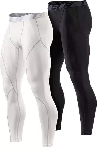 TSLA Herren Thermale Kompressionsunterwäsche Wintergear Sport-Leggings mit Fleece-Futter