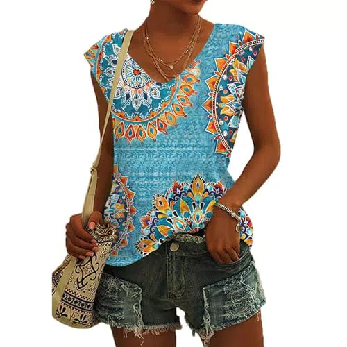 Damen Shirt Lose Tunika Baumwolle Bluse Rundhals Wassermelonenrot - UHouse