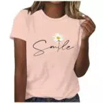 UHouse Damen T-Shirt Fashion Grafik Druck Tee aus Baumwolle - Lässige Tunika mit Rundhals für Frauen