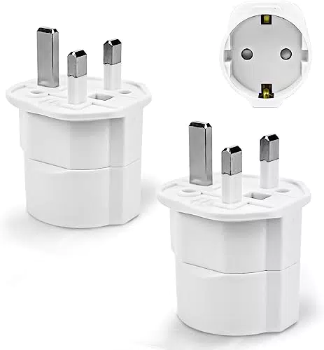 Reiseadapter UK Adapter für Deutschland und England - Stecker für EU zu UK - Weiß