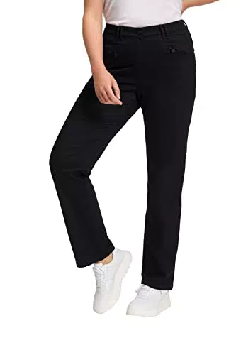 Ulla Popken Damen Basic-Stretchhose Mony - Schwarz