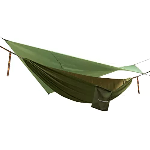Ultrasport 3-in-1 Hängematte mit Moskitonetz und Regenplane - Grün
