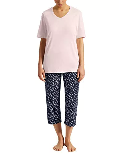 Uncover by Schiesser Damen Schlafanzug 3/4, rosé, 40