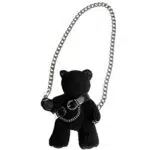 Umhängetasche VALICLUD mit Kettenriemen Teddybär Geldbörse für Frauen Schwarz