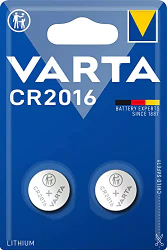 VARTA Knopfzelle CR2016 Lithium Coin Batterien, 3V, kindersichere Verpackung