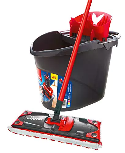 Vileda Ultramax Bodenwischer Komplett Set, inkl. 2in1 Mikrofaser-Bezug und Sensitive-Bezug