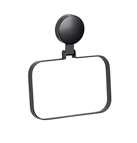 WENKO Handtuchring mit Static-Loc Befestigungssystem - Schwarz