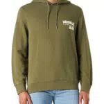 Wrangler Men's Slogan Hoodie Sweatshirt, DEEP Lichen Green