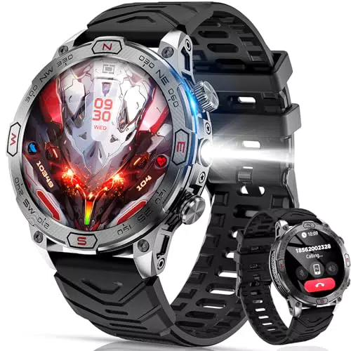 Smartwatch Herren von Xeletu - Wasserdichte Sportuhr mit 110+ Sportmodi und LED Taschenlampe