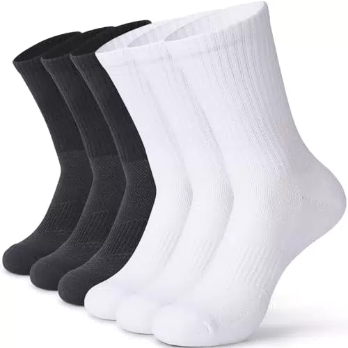 YANIKY Sportsocken aus Baumwolle für Herren und Damen - 6 Paar, atmungsaktiv und langlebig