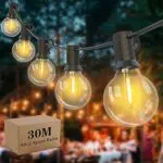 Lichterkette Yuusei LED Glühbirnen Warmweiß IP45 Wasserdicht für Garten und Terrasse