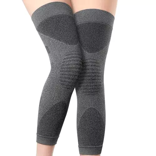 Kniebandage aus Graphen für Männer und Damen - Lang & Rutschfest - Ideal für Sport und Arthritis