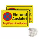 Einfahrt Ausfahrt Schilder aus Metall - Parken Verboten - Warnschilder Zufahrt Freihalten