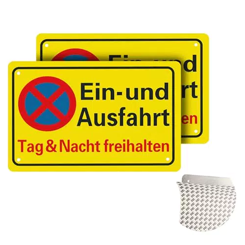 Einfahrt Ausfahrt Schilder aus Metall - Parken Verboten - Warnschilder Zufahrt Freihalten