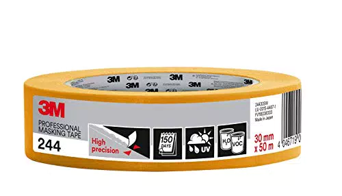 3M Pro 244 Profi Malerband - 30 mm x 50 m - für scharfe Farbkanten, UV-beständig