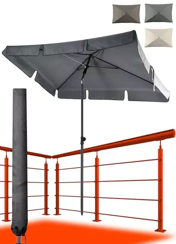 Sonnenschirm Balkon SunnyShade UPF 50+ rechteckig als Sonnenschutz mit Schutzhülle