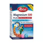 Abtei Magnesium 500 Plus Extra-Vital-Depot mit B-Vitaminen - Hochdosiert für Muskeln, Nerven und Herz - Laborgeprüft & Vegan