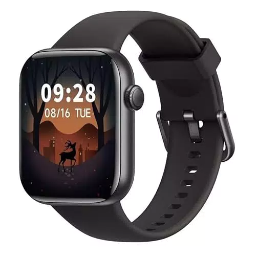 Smartwatch AcclaFit für Damen und Herren mit 1.85 Zoll HD-Display und Bluetooth-Anrufen - Fitness Tracker mit Herzfrequenz, SpO2, Schlafmonitor und Schrittzähler - IP68 Wasserdichte Fitnessuhr für Android und iOS