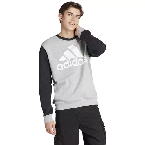 Adidas Herren Essentials Fleece Sweatshirt mit großem Logo
